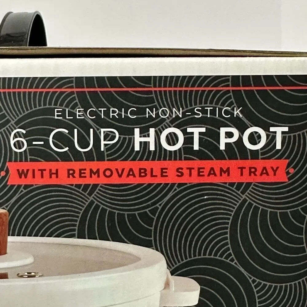 Parini 6-Cup Electric Hot Pot With Removable Steam Tray